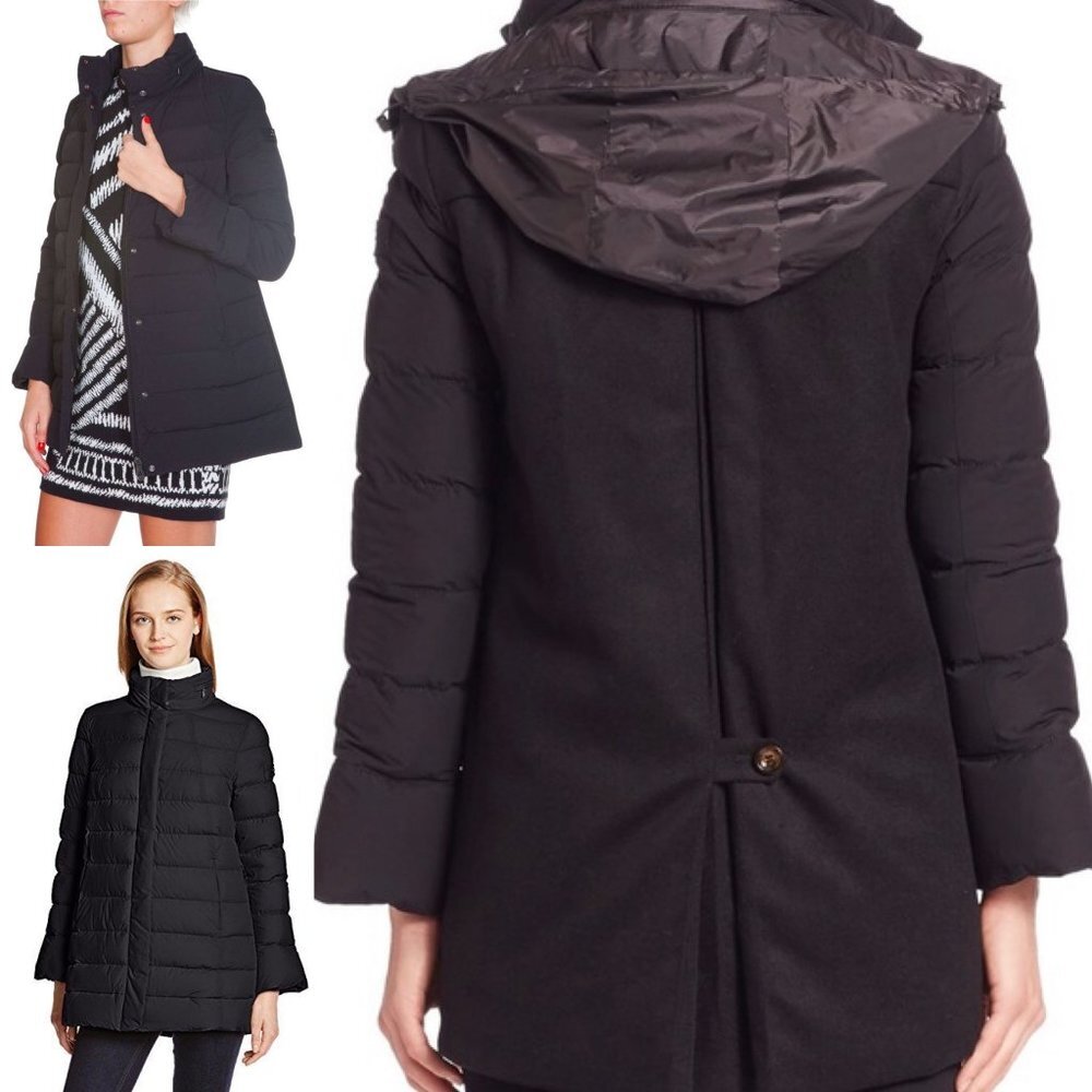 Peuterey Fuscello Bell Sleeve Combo Goose Down Puffer & Wool coat